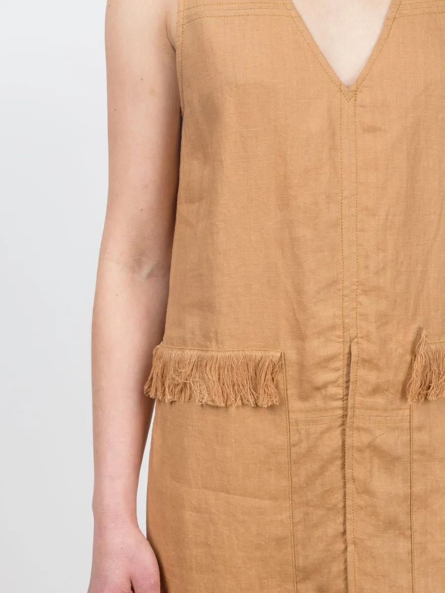vest dress - saddle bronze
