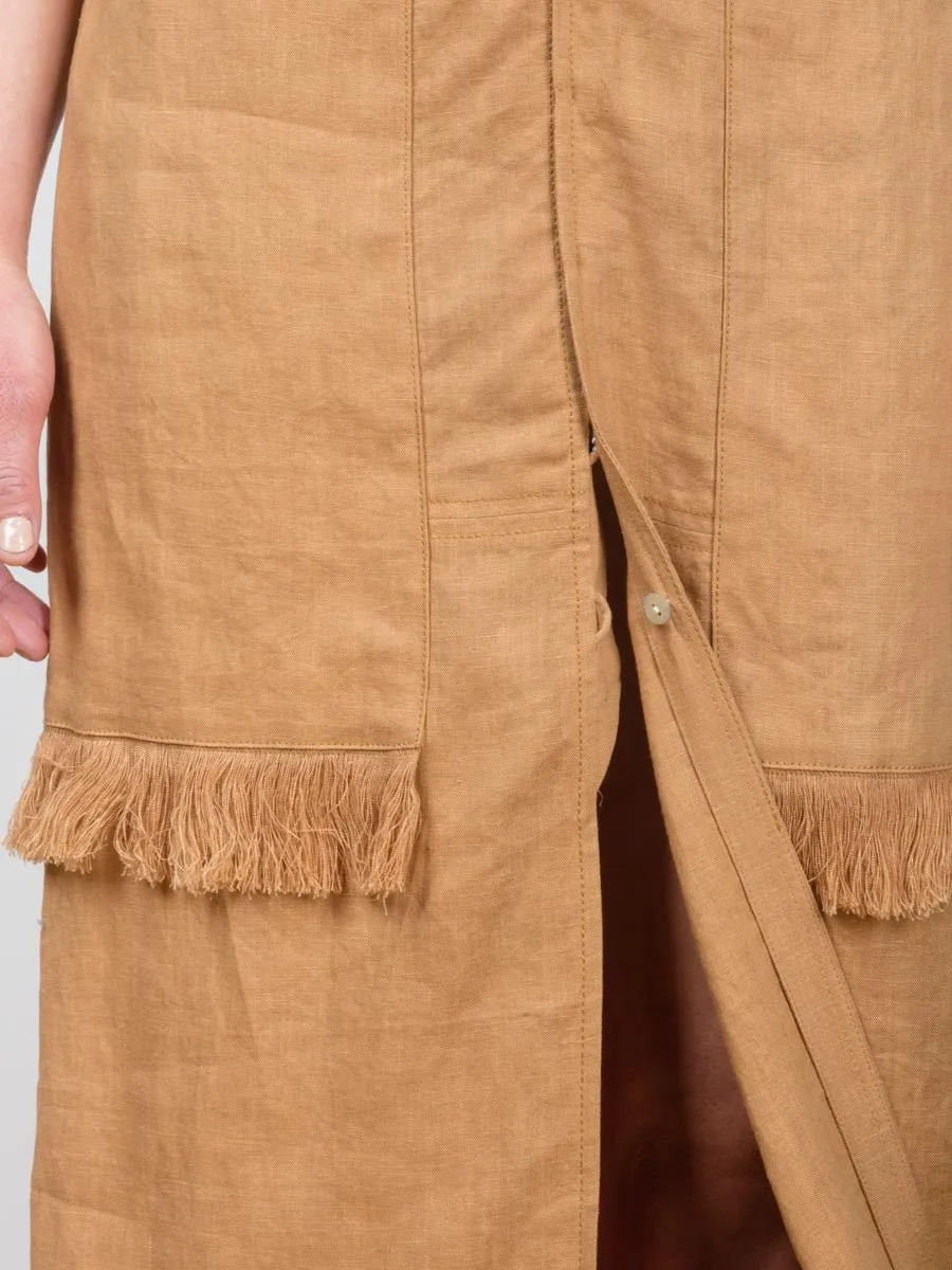 vest dress - saddle bronze