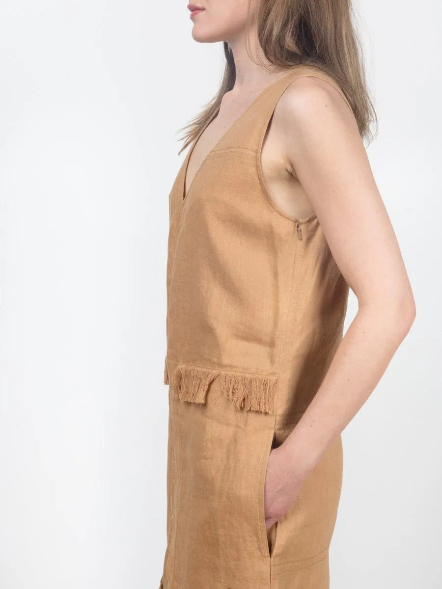 vest dress - saddle bronze
