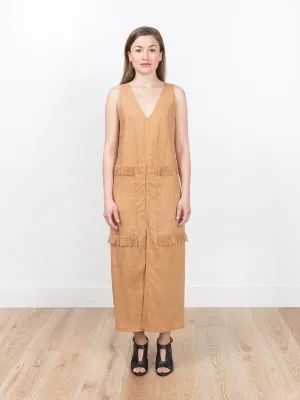vest dress - saddle bronze