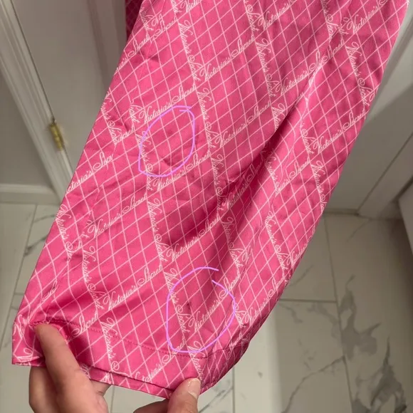 Victoria’s Secret Satin Pajama Set Medium Pink Pants Long Sleeve Button Top