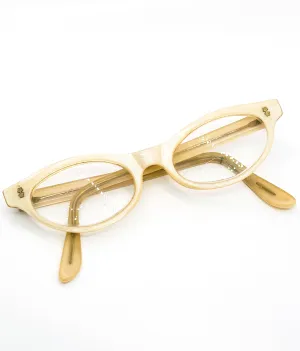 Victory authentic vintage cat eye pin up MCM Mid century cream star eyeglasses