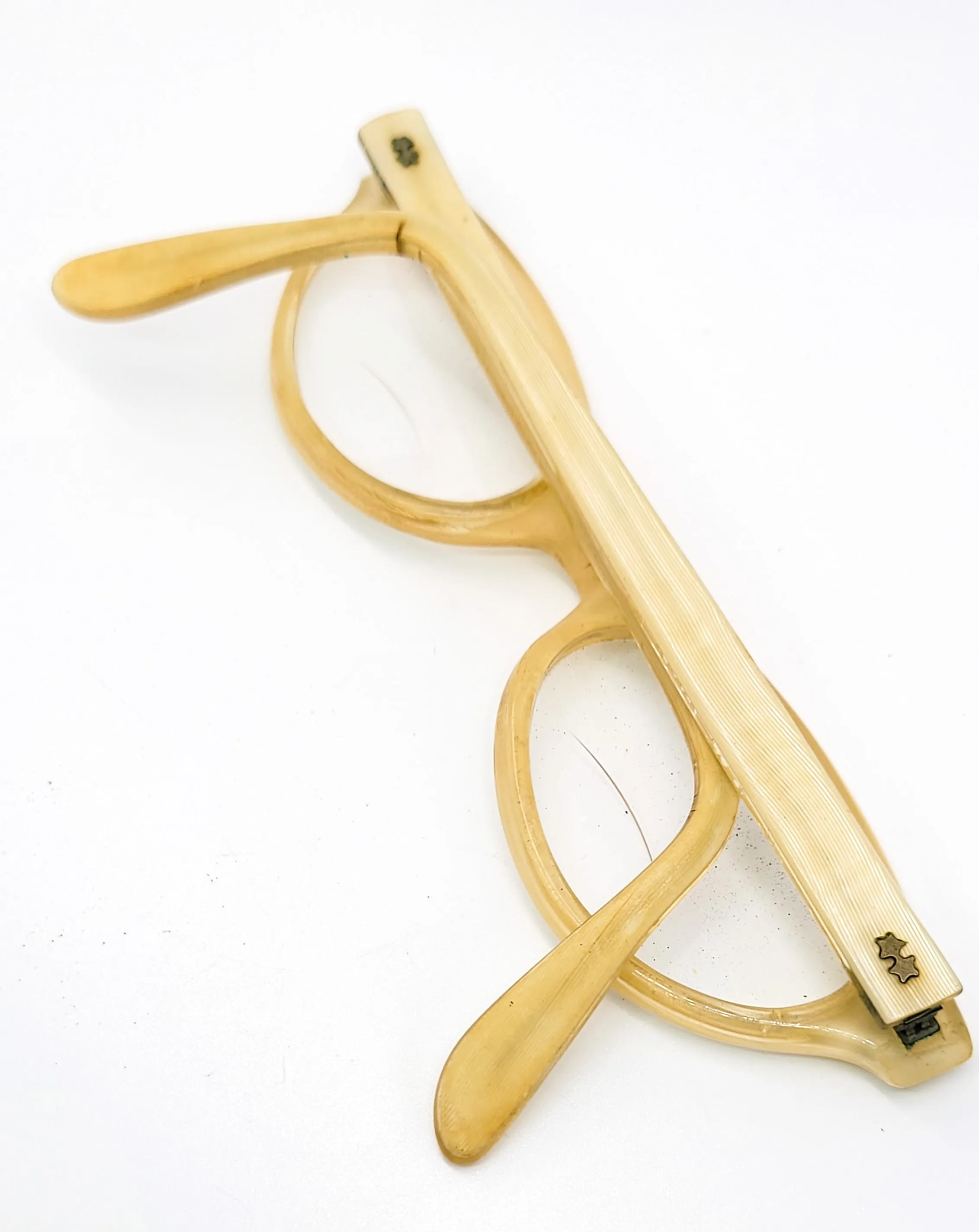 Victory authentic vintage cat eye pin up MCM Mid century cream star eyeglasses