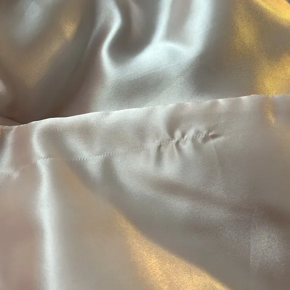 Vintage Silky Satin Pale Pink Size Small Embroidered Pajama Pants Set