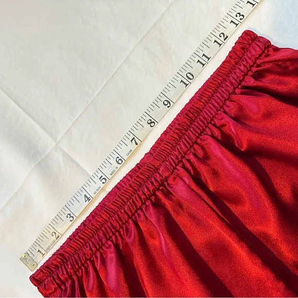 Vintage Victoria Secret Satin  Red w/ Covered Buttons Pajama Set S