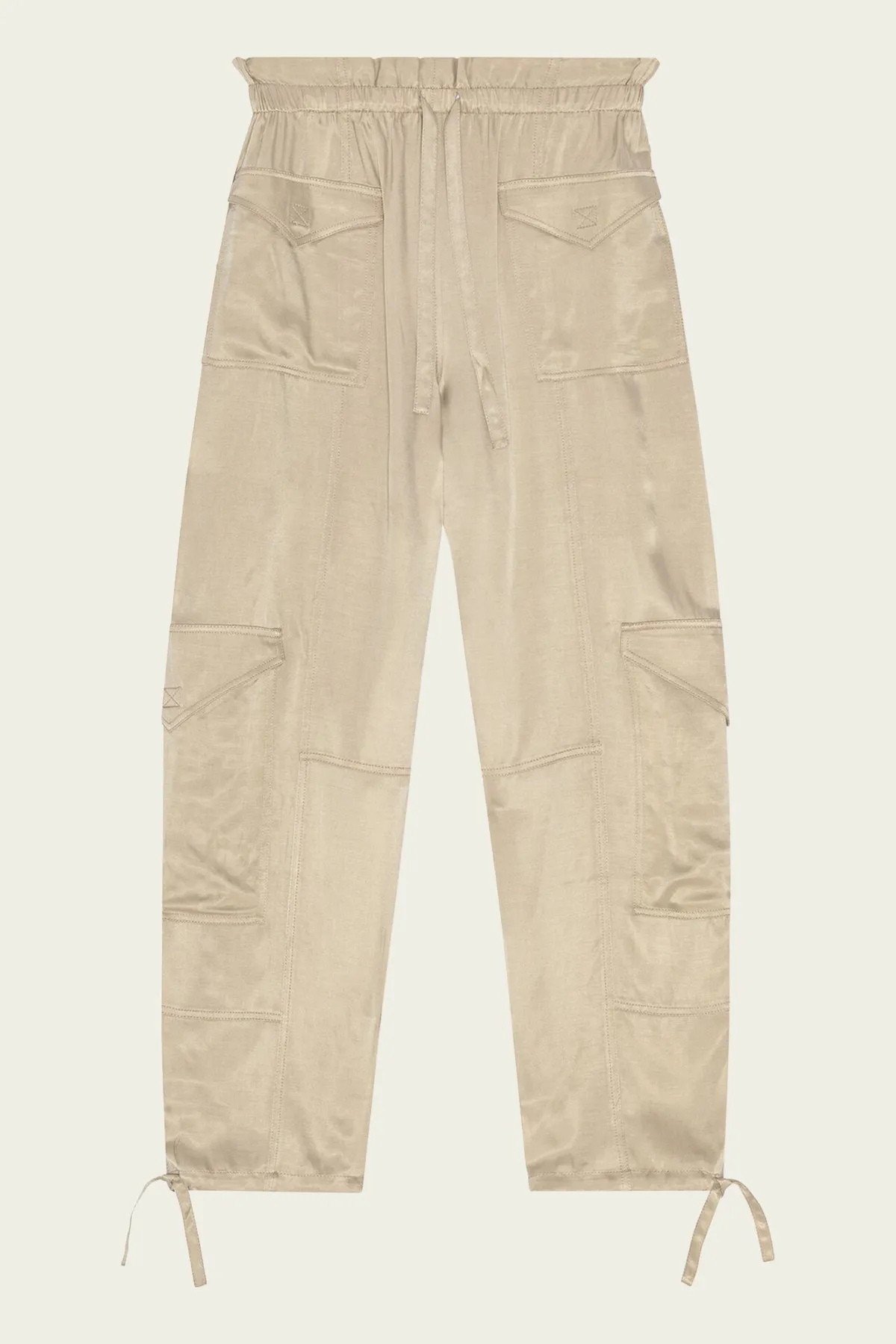 Washed Satin Pants in Safari