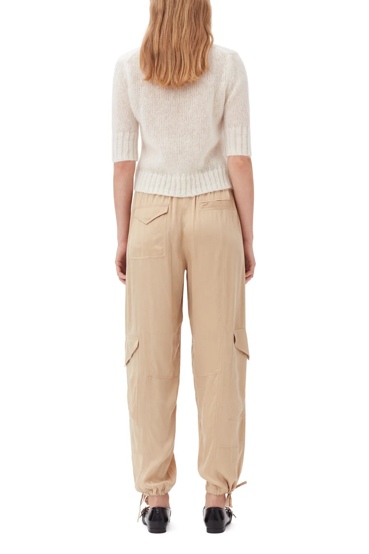 Washed Satin Pants in Safari