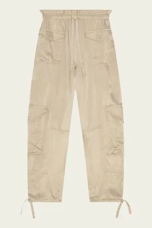 Washed Satin Pants in Safari