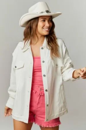 White Jacket with Sequin Star   Fringe