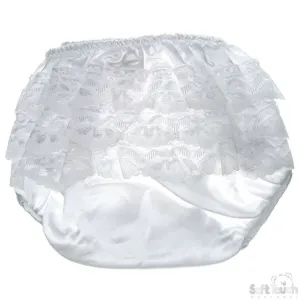 White Satin Frilly Pants (FP03-SW)