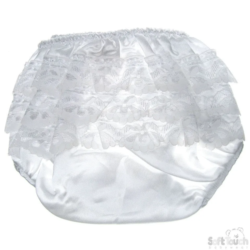 White Satin Frilly Pants (FP03-SW)