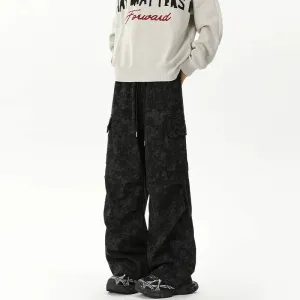 Wide-Leg Corduroy Cargo Pants