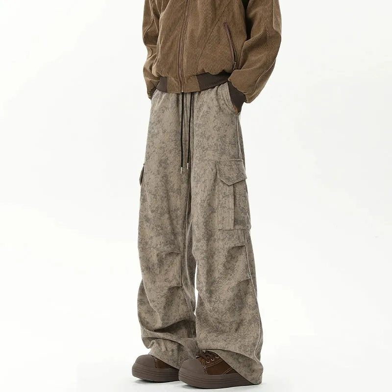 Wide-Leg Corduroy Cargo Pants