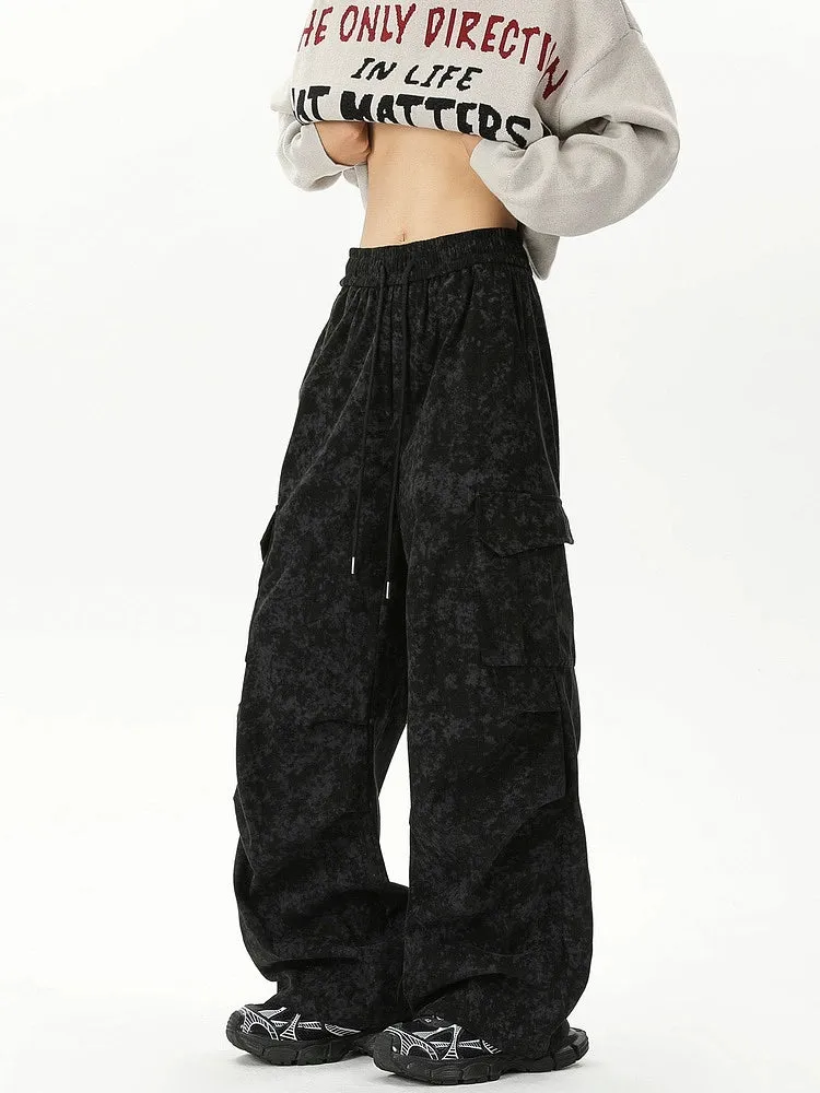 Wide-Leg Corduroy Cargo Pants