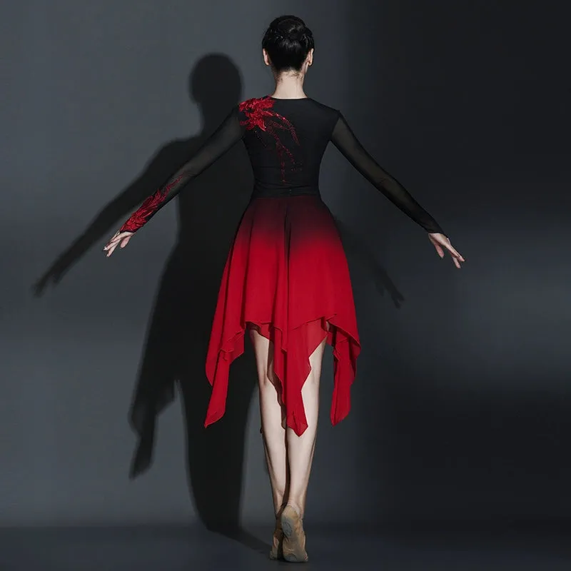 Women Girls Modern Ballet Dance Dresses Jazz Dance Costumes Youth Fashion Chorus Performance Clothing for Female