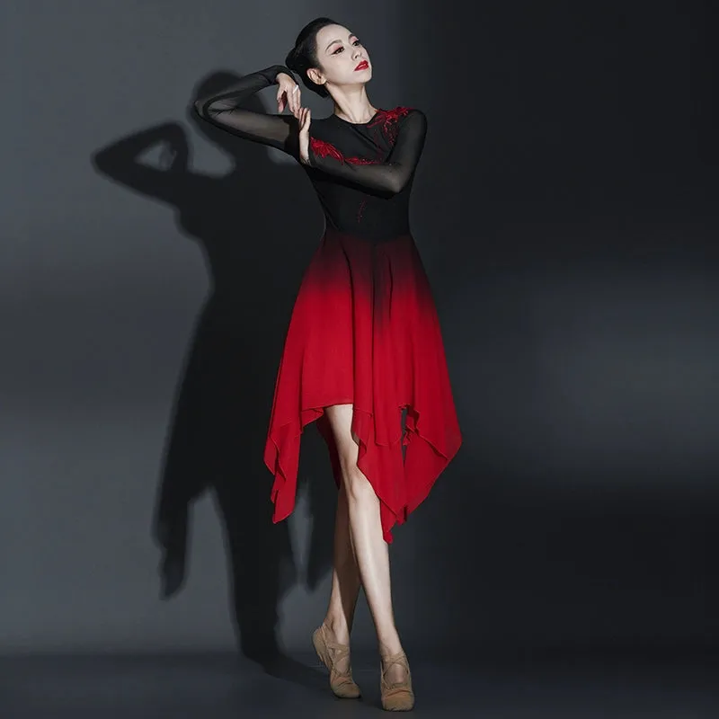 Women Girls Modern Ballet Dance Dresses Jazz Dance Costumes Youth Fashion Chorus Performance Clothing for Female