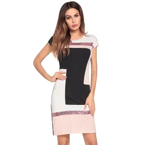 Women Sequin Patchwork Summer Dress