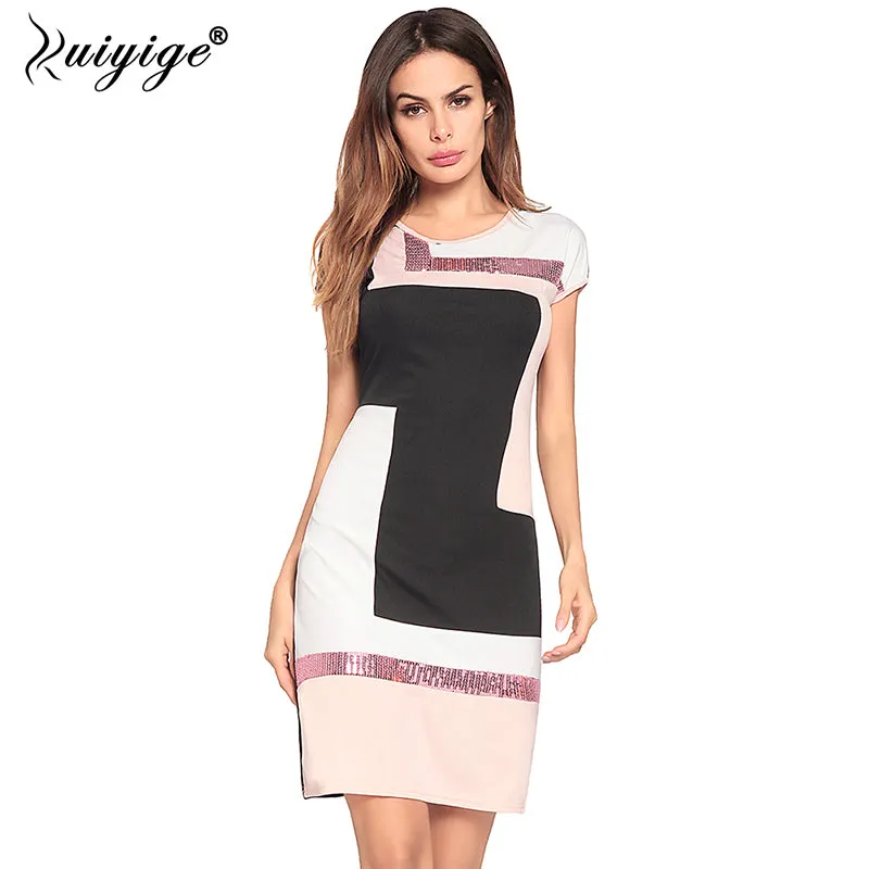 Women Sequin Patchwork Summer Dress