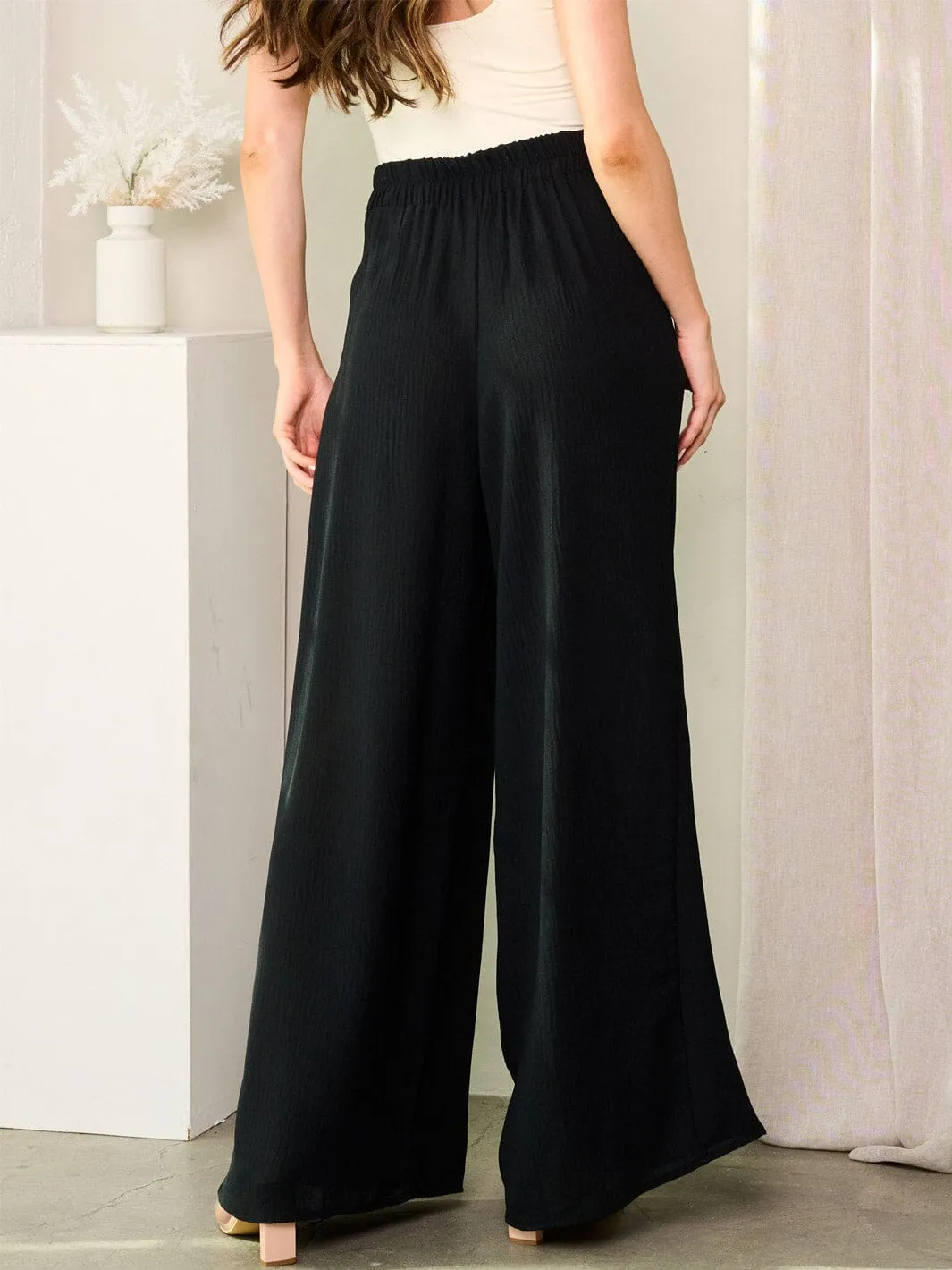 WOMEN'S WIDE LEG POCKETS PANTS