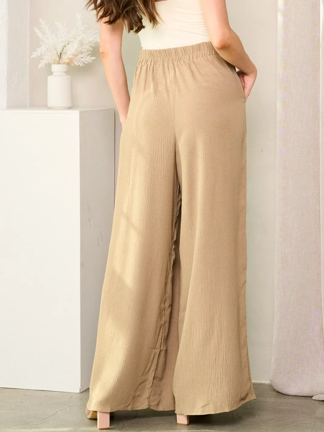WOMEN'S WIDE LEG POCKETS PANTS