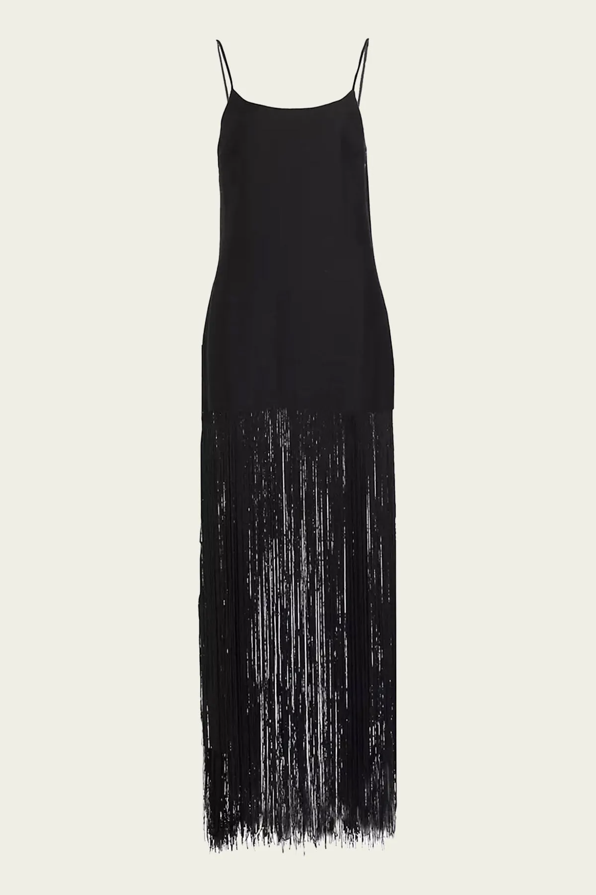Zodiac Fringe Gown in Black
